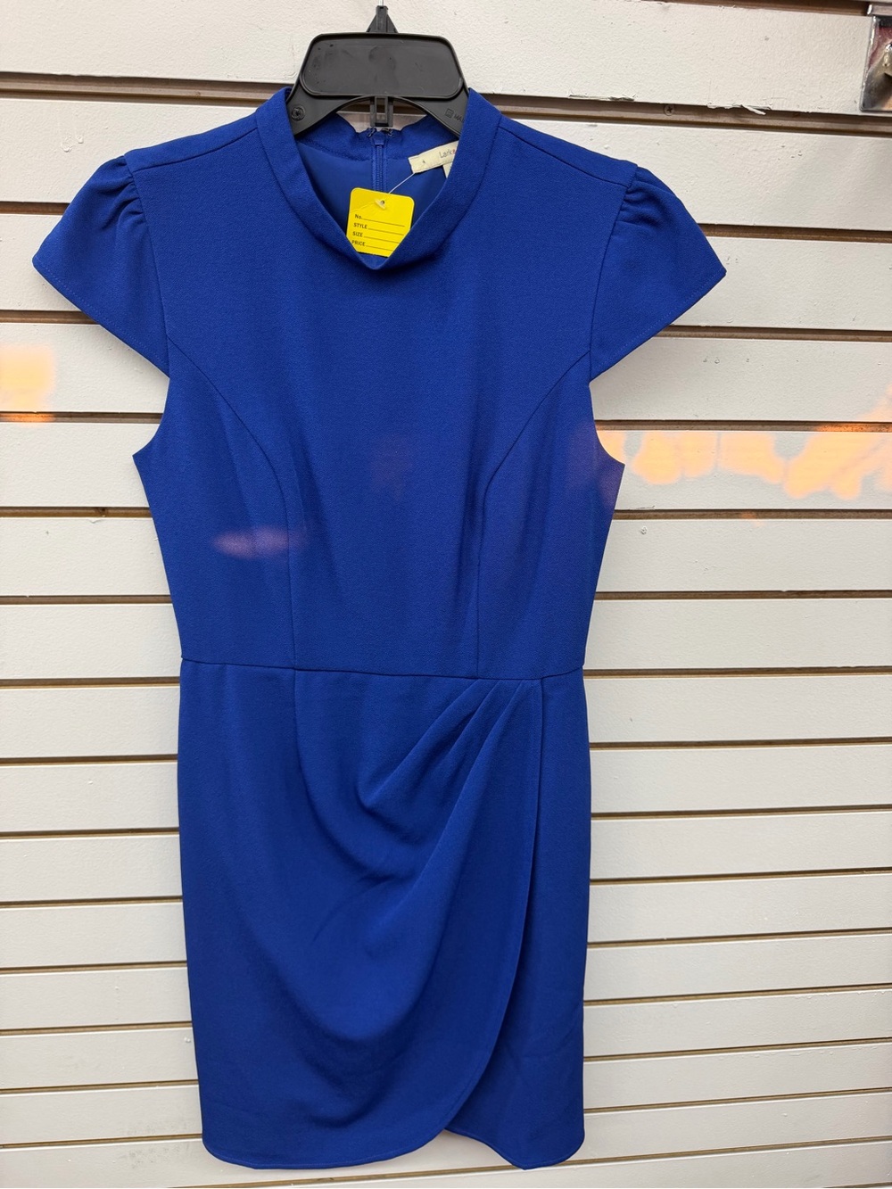 Lark & Ro Blue Sheath Dress Size 4 Ruched Career Office Cocktail